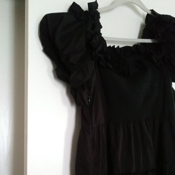 Anthropologie Love the Label Black Off-Shoulder Mini Dress - Picture 13 of 13